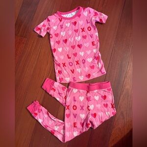 Little sleepies pink xoxo bamboo two piece pajama set